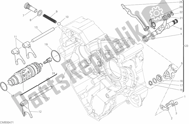 All parts for the Gear Change Mechanism of the Ducati Diavel Xdiavel S USA 1260 2018
